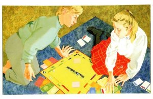 Monopoly Board Game Painting Advertising Postcard