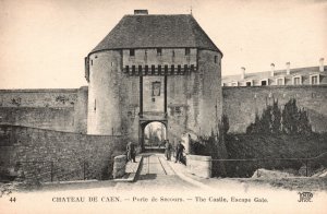 Vintage Postcard Chateau De Caen Porte De Secours Castle Escape Gate Caen France