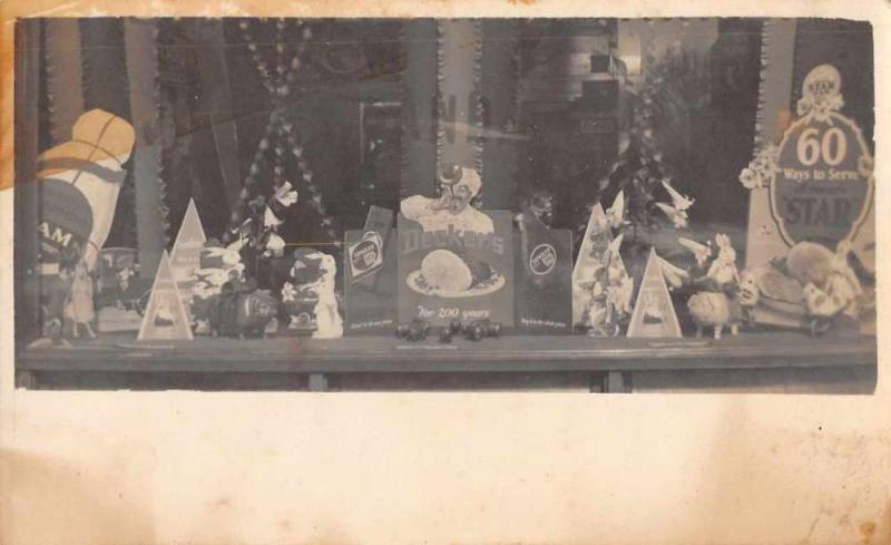 Decker's Grocery Store Window Display Easter Holiday Real Photo Postcard J76070