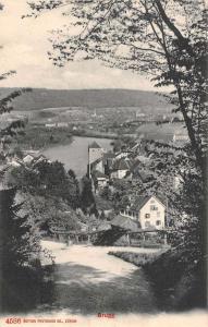 Brugg Switzerland Scenic View Road Lake Antique Postcard J40547