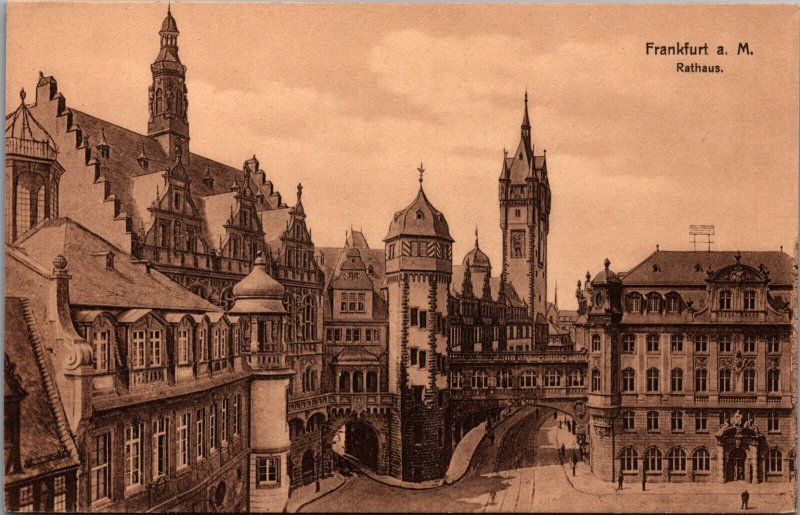 Germany Frankfurt Am Main Rathaus Vintage Postcard C018