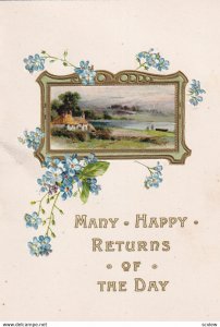 BIRTHDAY, 1900-10s; Many Happy Returns of The Day, Bi-Fold, Country View fr...