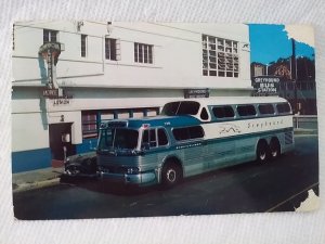 Bus Greyhound Scenicruiser American Legion Post House bus station Miami FLA 1956