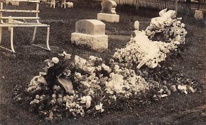 Flowers at the Grave Site Real Photo Cemetery, Cemetries Unused 