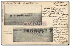 Old Postcard The Army parade of cyclists of the 11th Division Velo Cycle