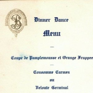 1914 The Biltmore Hotel New York Dinner Dance Menu Vintage Original