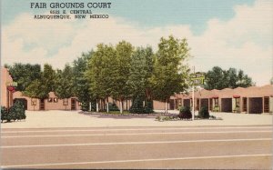 Fair Grounds Court Albuquerque NM New Mexico Unused Linen Postcard H34