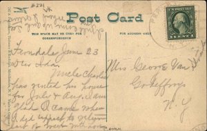 Monticello NY New York Broadway & Post Office c1910 Postcard