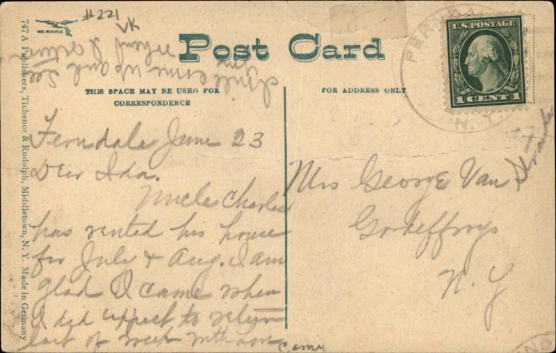 Monticello NY New York Broadway & Post Office c1910 Postcard