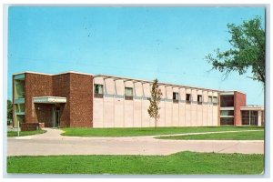 c1950's Luther College Campus Building Entrance Road Decorah Iowa IA Postcard