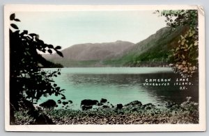Cameron Lake Vancouver Island B.C. Canada RPPC Tinted Photo Postcard V25