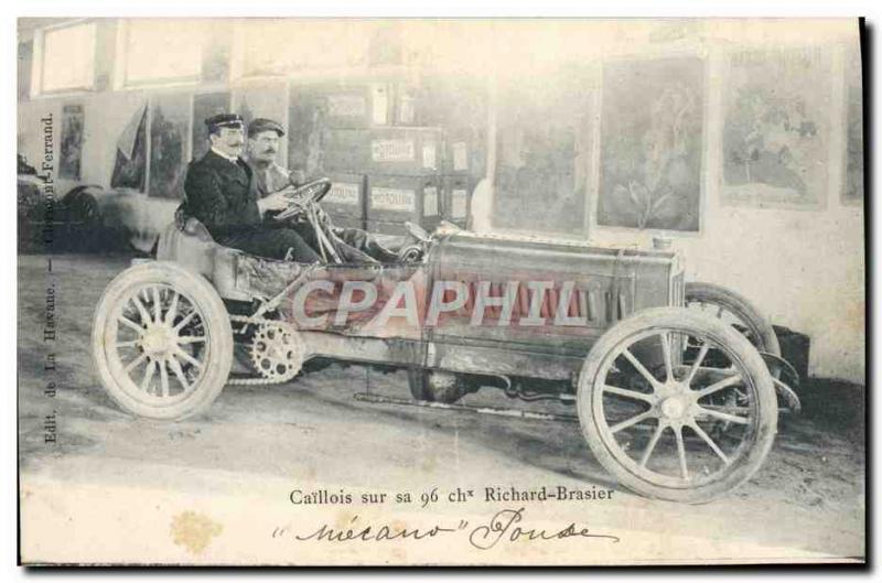 Postcard Old Automobile Caillois on its 96 horses Richard Brasier