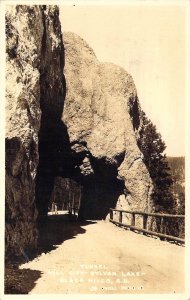 Real Photo RPPC, Beautiful Tunnel, Hill City, Black Hills, SD, Old Postcard