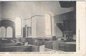 VA  IRVINGTON CHRIST EPISCOPAL CHURCH Interior postcard