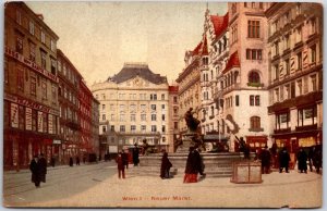 Wein I Neuer Mrket Oldest Squares in Vienna Austria Sculpture Building Postcard