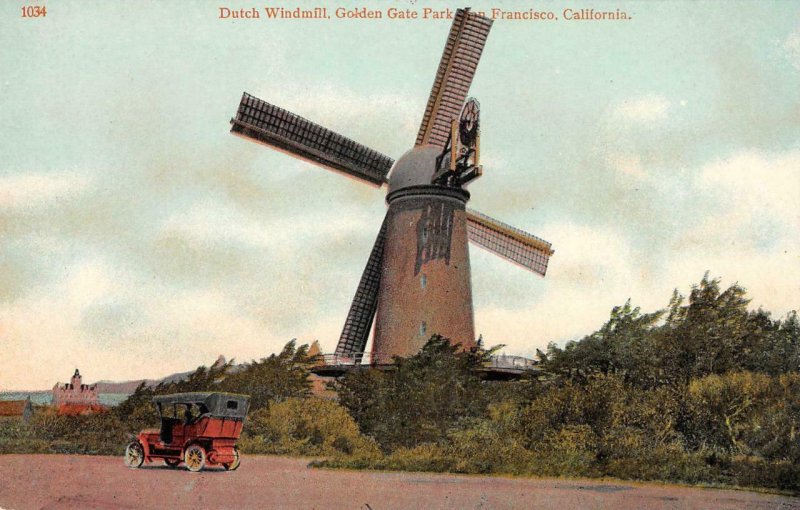 DUTCH WINDMILL Golden Gate Park, San Francisco, CA c1910s Vintage Postcard