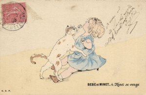 PC CATS, BÉBÉ ET MINET, MINET SE VENGE, Vintage Postcard (b47162)