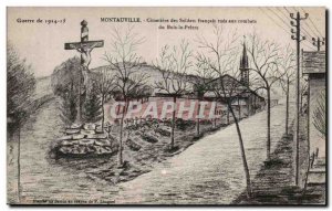 Old Postcard Army Montauville Cemetery of the French soldiers killed in the f...
