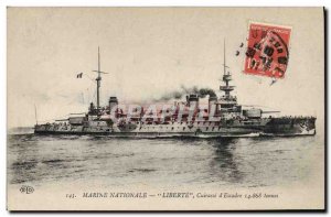 Old Postcard Boat Freedom Breastplate d & # 39escadre