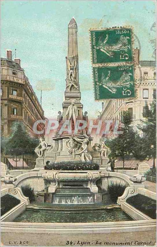 Old Postcard Lyon Monument Carnol