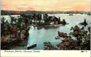 c1910 THOUSAND ISLANDS NEW YORK PICTURESQUE AMERICA LAKE HOUSE POSTCARD 42-339