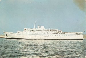 Ship. M. T. S. Galaxias Vintage  Greek postcard 1960s. Size 15 x 10,5