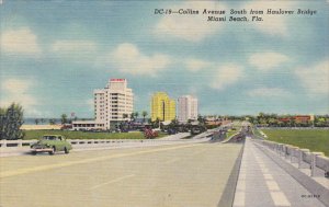 Florida Miami Beach Collins Avenue South From Haulover Bridge 1956 Curteich