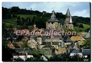 Postcard Modern Collonges La Rouge Church Batie Red Sandstone The Belfry