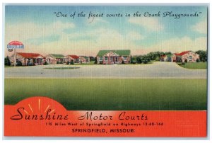 c1940 Sunshine Motor Courts Exterior Highways Springfield Missouri MO Postcard