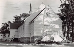 SACO MAINE ME~CAMP ELLIS-LADY OF VICTORY CHURCH~1950s REAL PHOTO POSTCARD