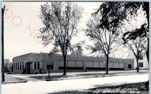 c1950s Le Mars, IA RPPC Vocational School Building Real Photo PC A107