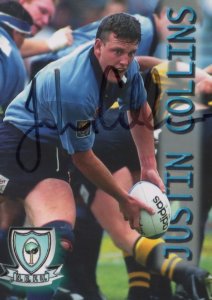 Justin Collins Northland New Zealand Rugby Hand Signed Photo Card