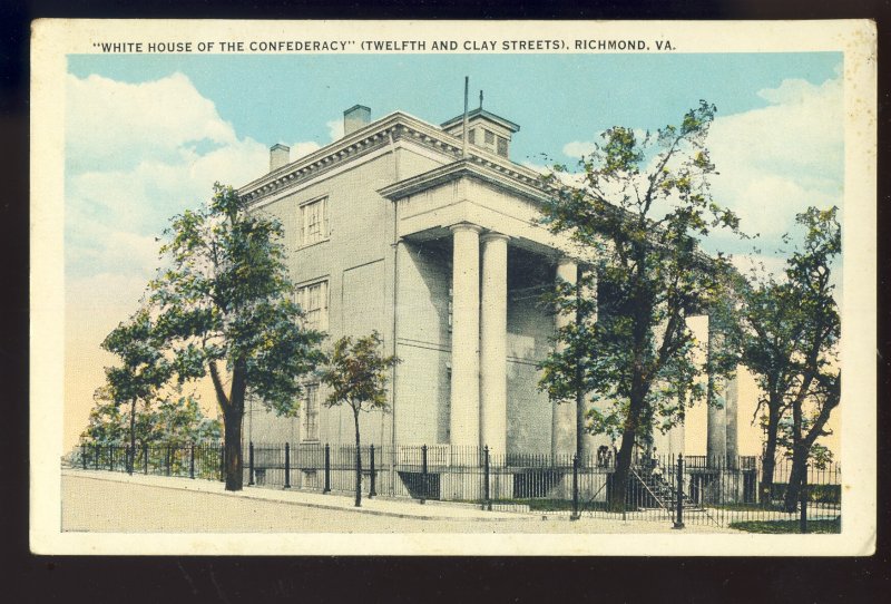 Richmond, Virginia/VA Postcard, White House Of The Confederacy, 12th & Clay Sts