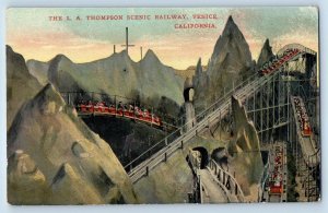 Venice California CA Postcard A Thompson Scenic Railway c1910's Rollercoaster