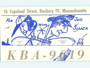 Pre-1980 RADIO CARD - CB HAM OR QSL Roxbury In Boston Massachusetts MA AH1158