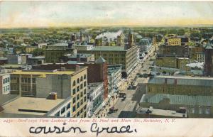 Looking East from St Paul & Main Rochester New York Sibley's in Center pm 1906