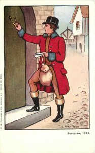 C.W. Faulkner Postcard 226-E, A/S E. Parkinson, British Postman in 1813 Uniform