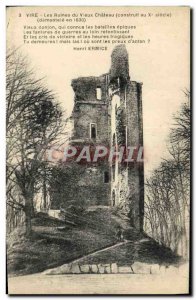 Old Postcard Vire Ruins of Old Castle