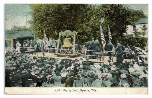 1915 Liberty Bell on Rail Car, Sparta, WI Panama Pacific World's Fair Postcard