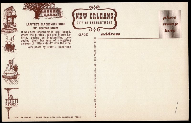 4820) Louisiana NEW ORLEANS Lafitte's Blacksmith Shop 941 Bourbon Street Chrome