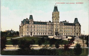 Canada Parliament Buildings Quebec Vintage Postcard C088