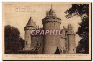 Old Postcard Chateau Combourg Tower situated in the corner Chateaubriand call...