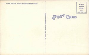 York Beach Maine ME Main St. c1940s Linen Postcard