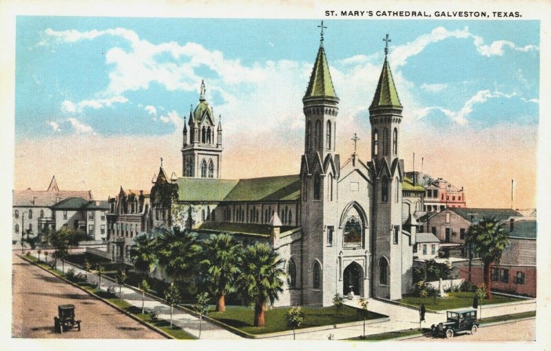 USA St Mary's Cathedral Galveston Texas Vintage Postcard 04.18 