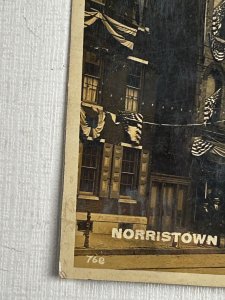 RPPC Postcard Norristown PA Centennial 1912 Main Street Patriotic Flags