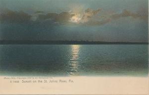 Palatka Sunset on St Johns River 1905 U/Back 106 Years Old
