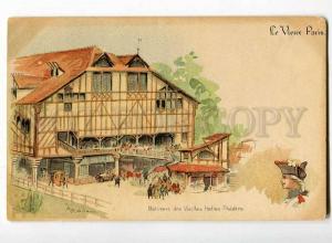 251322 Old PARIS Building of Halls Theate by ROBIDA Vintage PC