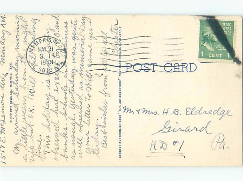 Linen RIVER SCENE Memphis Tennessee TN AE6302