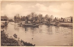 Lot363 Uk  Steamer boat ship leaving Totnes  real photo