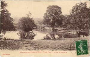 CPA VILLENEUVE-sur-VERBERIE - Piece d'eau - Ile de la Secherie (130723)